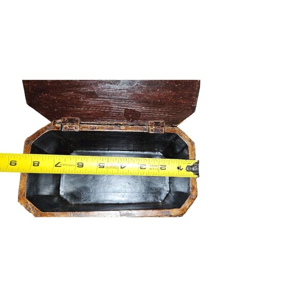 Vintage Trinket Storage Box Birdcage Birds & Mirrored Panels Flip Top READ - Picture 12 of 12